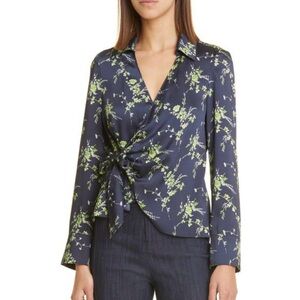 NWT 5a7 Cinq a Sept Satin Wrap Blouse